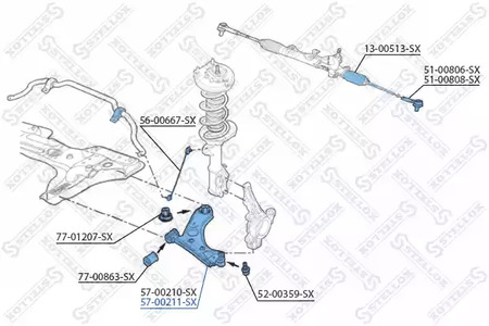 Рычаг подвески STELLOX 57-00211-SX