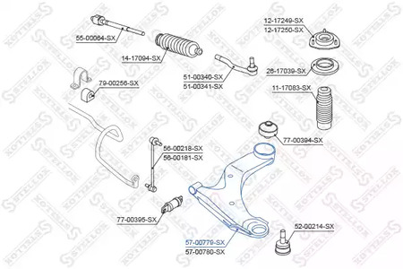 Фото 1 57-00779-SX STELLOX Рычаг подвески