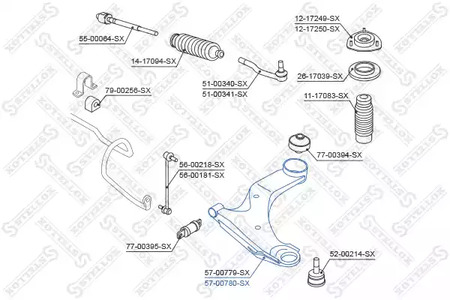 57-00780-SX STELLOX Рычаг подвески