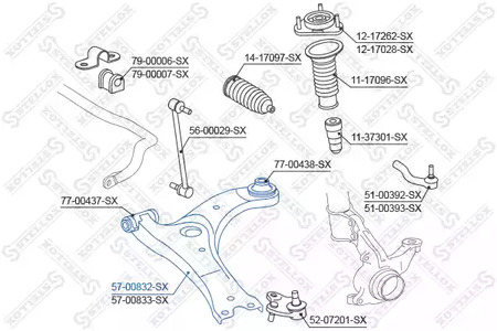 57-00832-SX STELLOX Рычаг подвески