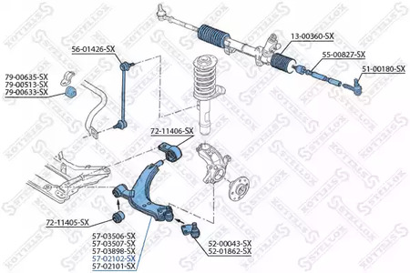 Фото 1 57-02102-SX STELLOX Рычаг подвески