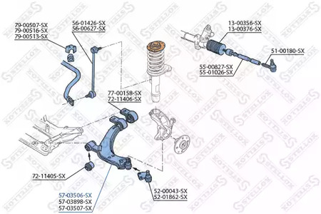 Фото 1 57-03506-SX STELLOX Рычаг независимой подвески колеса, подвеска колеса