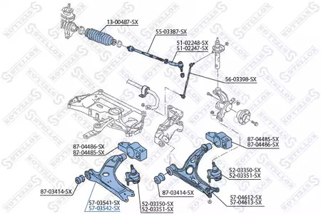 Фото 1 57-03542-SX STELLOX Рычаг подвески