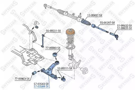 Рычаг подвески STELLOX 57-03544-SX