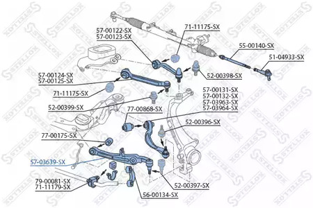 57-03639-SX STELLOX Рычаг подвески