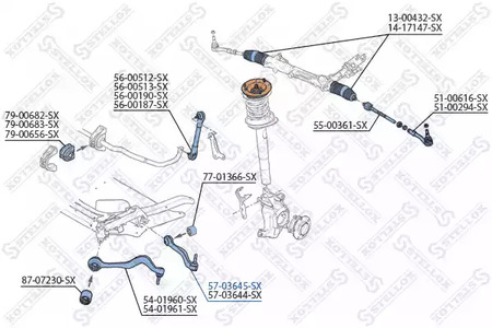 57-03645-SX STELLOX Рычаг подвески