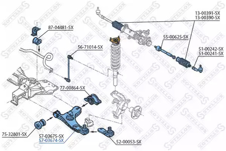 57-03674-SX STELLOX Рычаг подвески