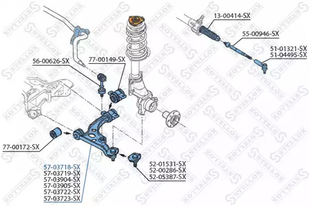 57-03718-SX STELLOX Рычаг подвески