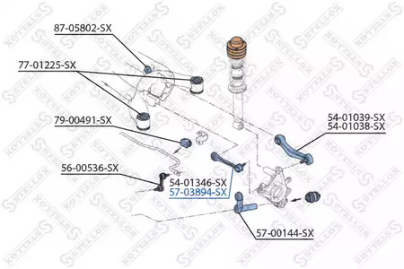 57-03894-SX STELLOX Рычаг подвески