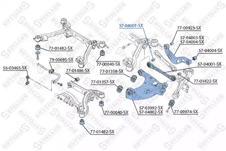 57-04001-SX STELLOX Рычаг подвески