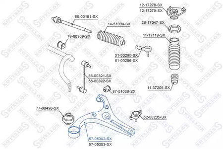 Рычаг подвески STELLOX 57-05382-SX