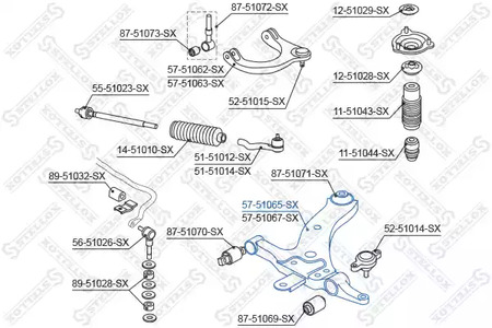 Рычаг подвески STELLOX 57-51065-SX