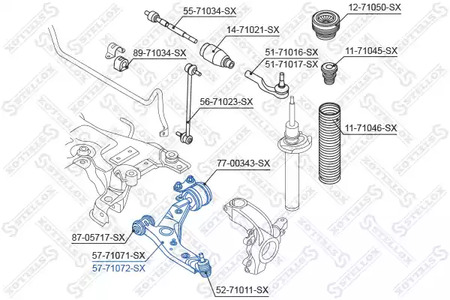 Фото 1 57-71072-SX STELLOX рычаг правый