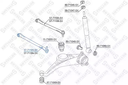 Рычаг независимой подвески колеса подвескы колеса STELLOX 57-71103-SX