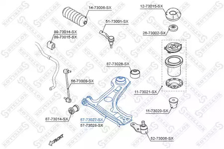 Рычаг подвески STELLOX 57-73027-SX