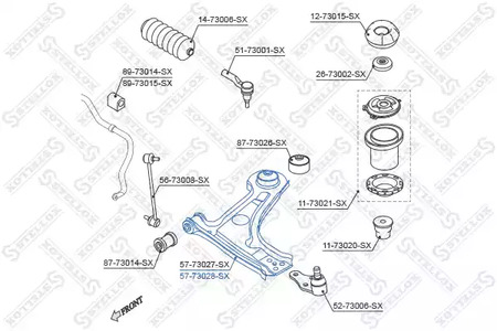 Рычаг подвески STELLOX 57-73028-SX