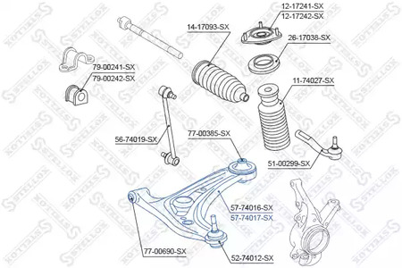 57-74017-SX STELLOX Рычаг подвески