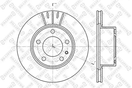 Тормозной диск STELLOX 6020-1513V-SX