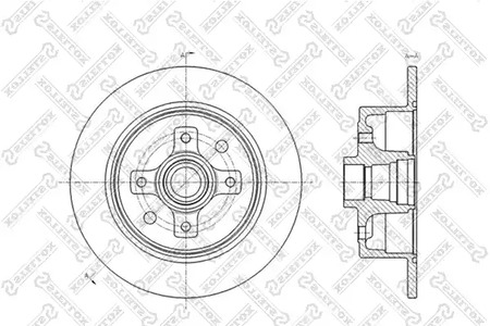 Тормозной диск STELLOX 6020-3616-SX