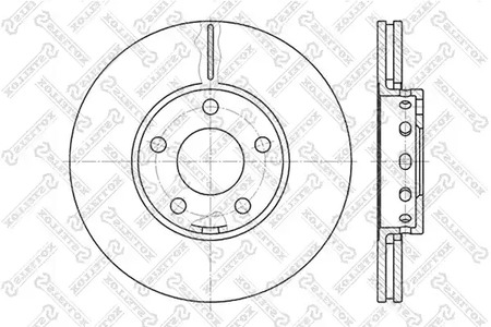 6020-4743V-SX STELLOX Диск тормозной передний вентилируемый