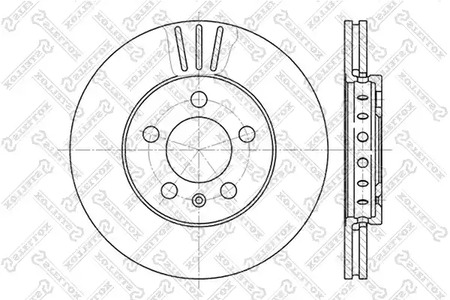 Диск тормозной передний вентилируемый STELLOX 6020-4758V-SX