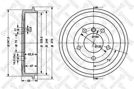 Барабан тормозной STELLOX 6025-1505-SX