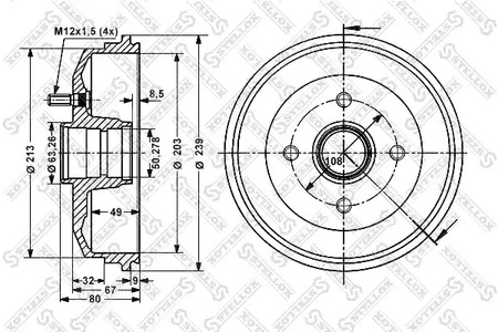 Барабан тормозной STELLOX 6025-2529-SX