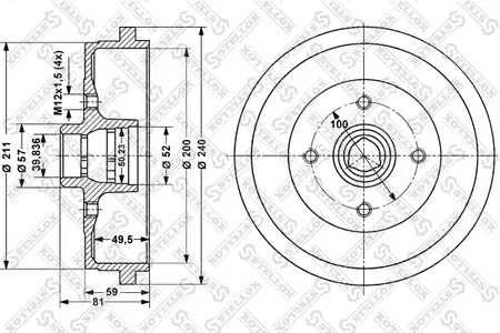 6025-4709-SX STELLOX Тормозной барабан