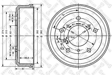 Барабан тормозной STELLOX 6026-4705-SX