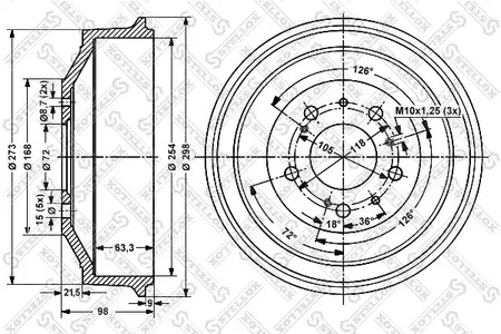 Барабан тормозной STELLOX 6026-9906-SX