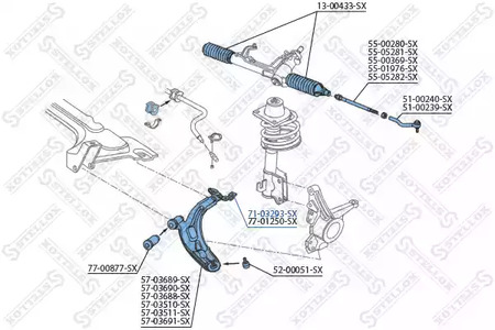 Сайлентблок рычага подвески STELLOX 71-03293-SX