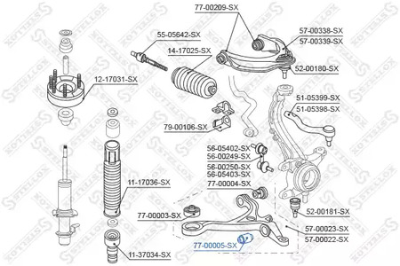 77-00005-SX STELLOX Сайлентблок