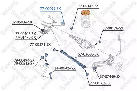 77-00099-SX STELLOX Подвеска, рычаг независимой подвески колеса