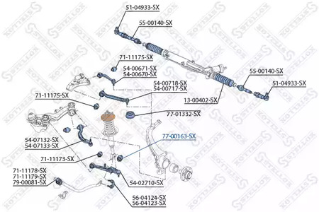 Фото 1 77-00163-SX STELLOX Подвеска, рычаг независимой подвески колеса