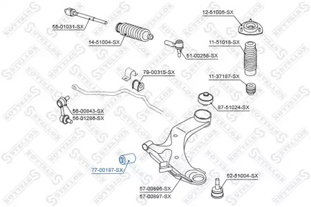 77-00187-SX STELLOX Сайлентблок