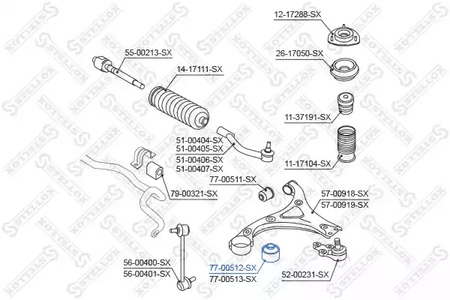 77-00512-SX STELLOX Сайлентблок