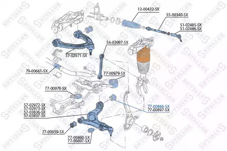 Фото 1 77-00860-SX STELLOX Сайлентблок рычага подвески