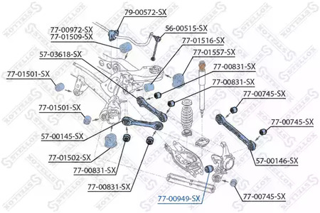 77-00949-SX STELLOX Сайлентблок плавающий