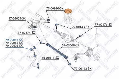 79-00053-SX STELLOX Опора, стабилизатор