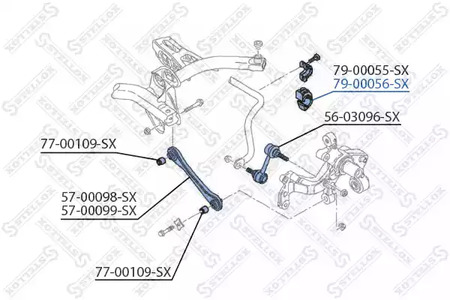 Втулка стабилизатора заднего центр STELLOX 79-00056-SX