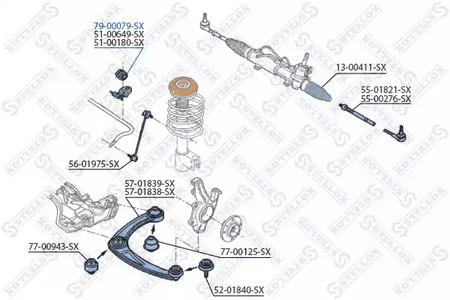 79-00079-SX STELLOX втулка стабилизатора переднего центральная