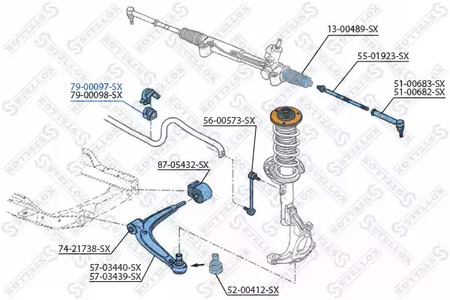 79-00097-SX STELLOX Втулка стабилизатора