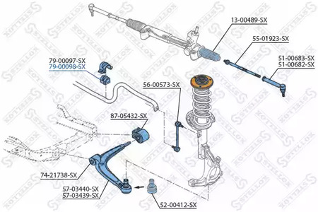 79-00098-SX STELLOX Втулка стабилизатора