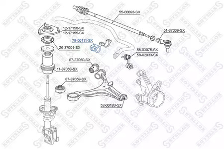 Втулка стабилизатора STELLOX 79-00111-SX