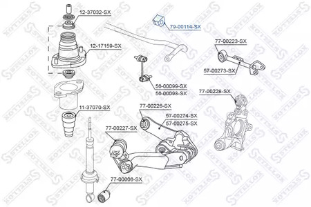 Фото 1 79-00114-SX STELLOX Втулка стабилизатора