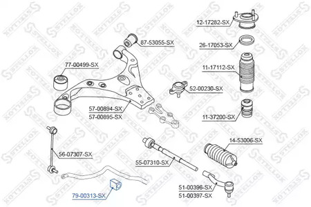 79-00313-SX STELLOX втулка стабилизатора переднего