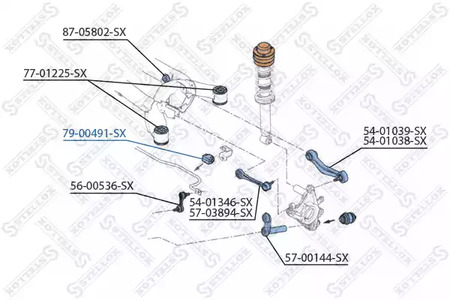 79-00491-SX STELLOX Втулка стабилизатора