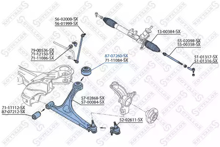 87-07260-SX STELLOX Подвеска, рычаг независимой подвески колеса