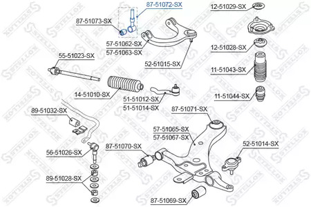 Сайлентблок STELLOX 87-51072-SX