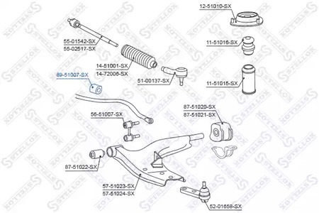 Фото 1 89-51007-SX STELLOX Втулка стабилизатора